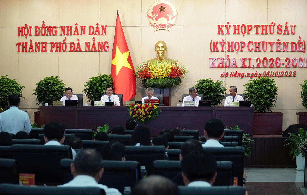 Kỳ họp thứ 6 HĐND TP Đà Nẵng khóa XI, nhiệm kỳ 2026 - 2031 diễn ra ngày 6/10. (Ảnh: Tấn Việt)