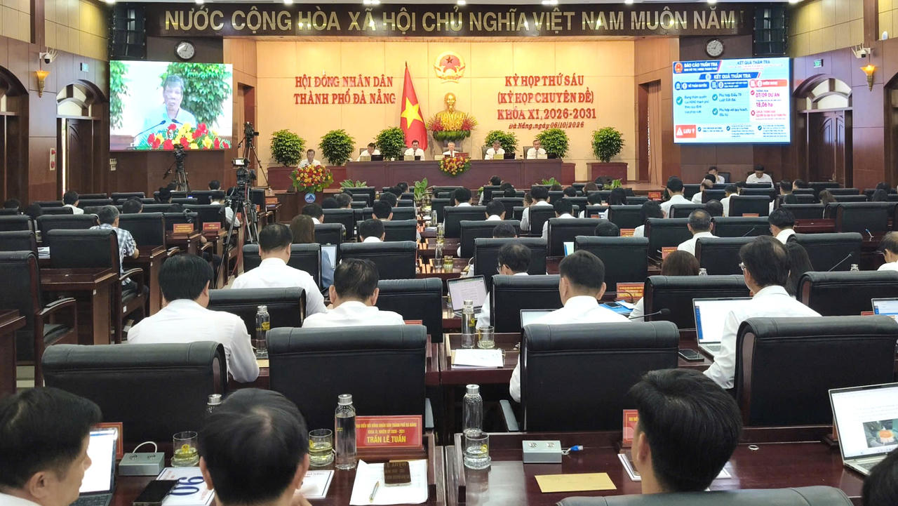 HĐND TP Đà Nẵng khóa XI, nhiệm kỳ 2026 – 2031 khai mạc kỳ họp thứ 6. (Ảnh: Tấn Việt)