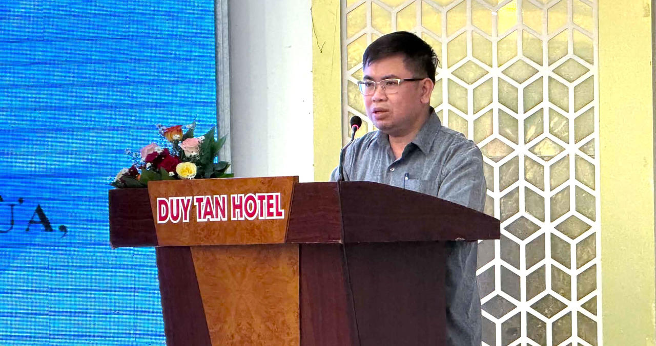 Ông Cao Đăng Vinh - Phó Cục trưởng Cục Pháp luật - dân sự, kinh tế, Bộ Tư pháp phát biểu tại hội nghị. (Ảnh: T.Nhung)