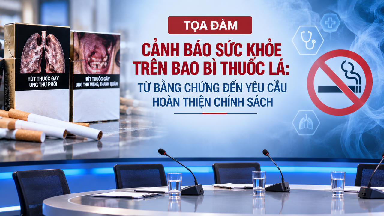 Ngày mai diễn ra tọa đàm 'Cảnh báo sức khỏe trên bao bì thuốc lá: Từ bằng chứng đến yêu cầu hoàn thiện chính sách'