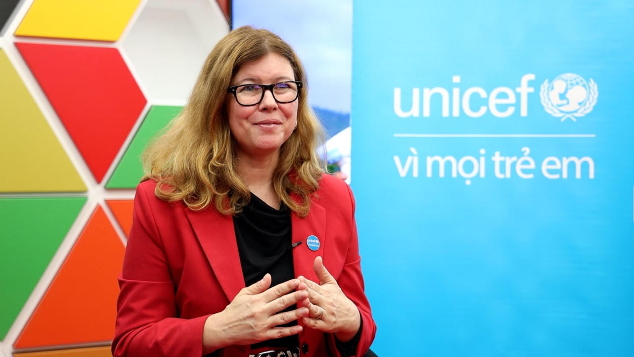 Bà Silvia Danailov, Trưởng Đại diện Quỹ Nhi đồng Liên Hợp Quốc (UNICEF) tại Việt Nam. (Ảnh: MOET)