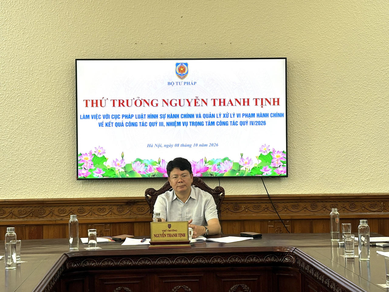 Thứ trưởng Nguyễn Thanh Tịnh kết luận cuộc họp.