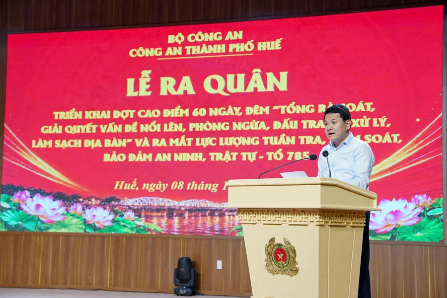 Phó Chủ tịch Thường trực UBND thành phố Hoàng Hải Minh phát biểu tại buổi Lễ. (Ảnh: CACC)