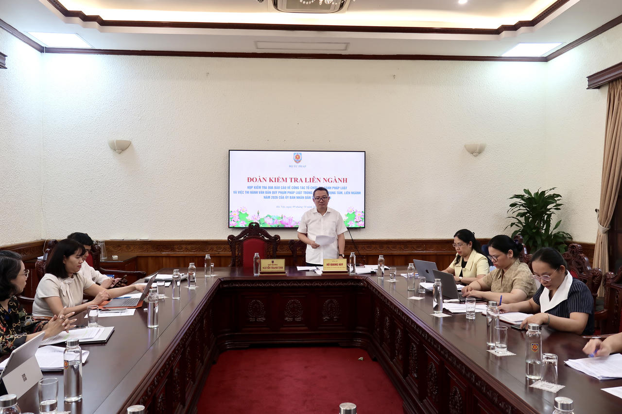 Bộ Tư pháp kiểm tra công tác thi hành pháp luật trên địa bàn tỉnh Nghệ An