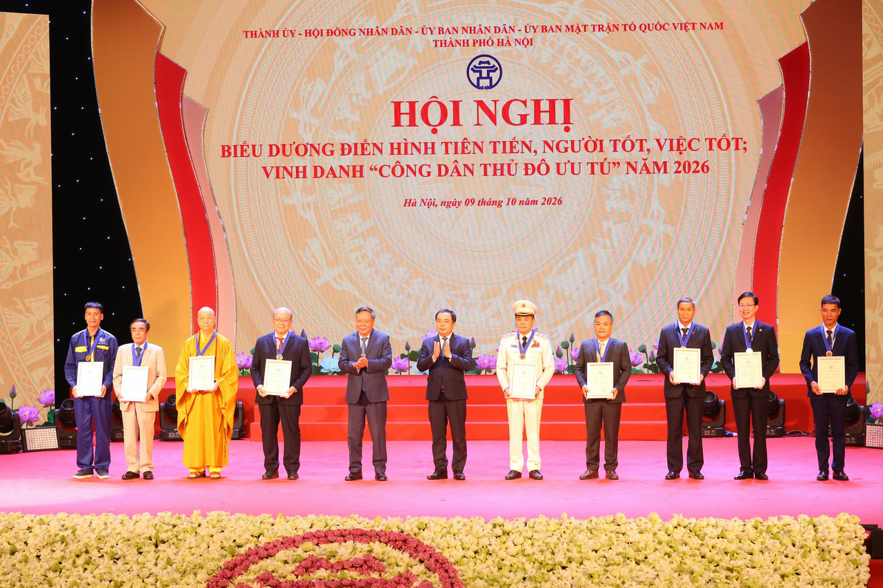 Các cá nhân tiêu biểu được trao tặng danh hiệu “Công dân Thủ đô ưu tú” năm 2026.