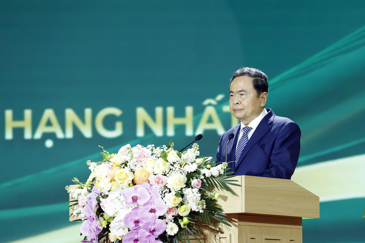 Chủ tịch Quốc hội Trần Thanh Mẫn phát biểu tại Lễ kỷ niệm
