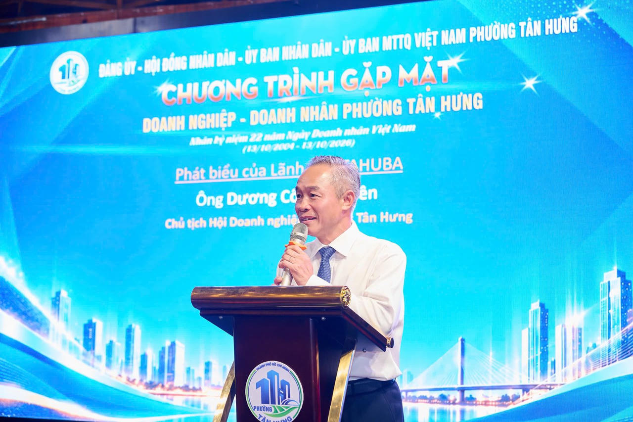 Ông Dương Công Thuyên – Chủ tịch TAHUBA phát biểu