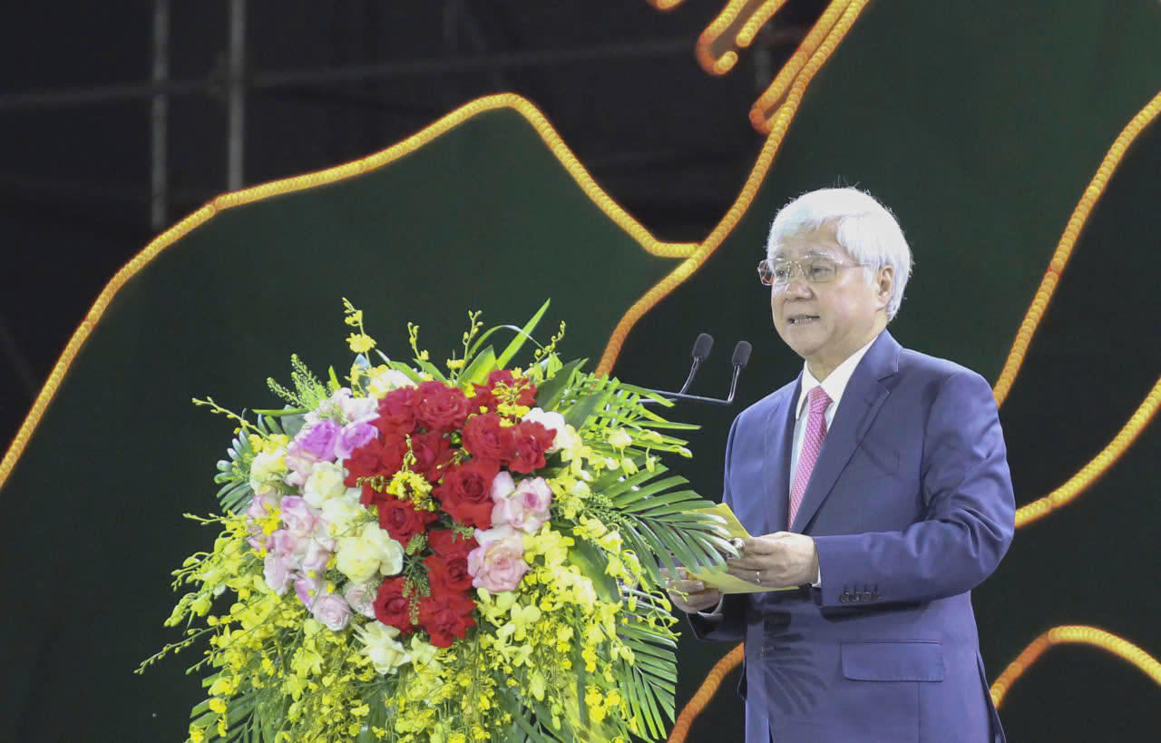 Ông Đỗ Văn Chiến, Ủy viên Bộ Chính trị, Phó Chủ tịch Thường trực Quốc hội phát biểu tại lễ khai mạc (Ảnh: CTV).