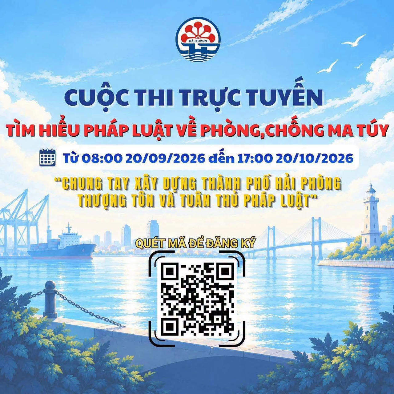 Cuộc thi trực tuyến “Tìm hiểu pháp luật về phòng, chống ma túy” được tổ chức ngày 20/9 đến ngày 20/10/2026. (ảnh BTC)
