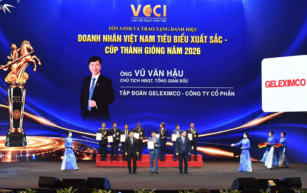 Chủ tịch HĐQT, Tổng giám đốc Geleximco được vinh danh Doanh nhân Việt Nam tiêu biểu - Cúp Thánh Gióng 2026