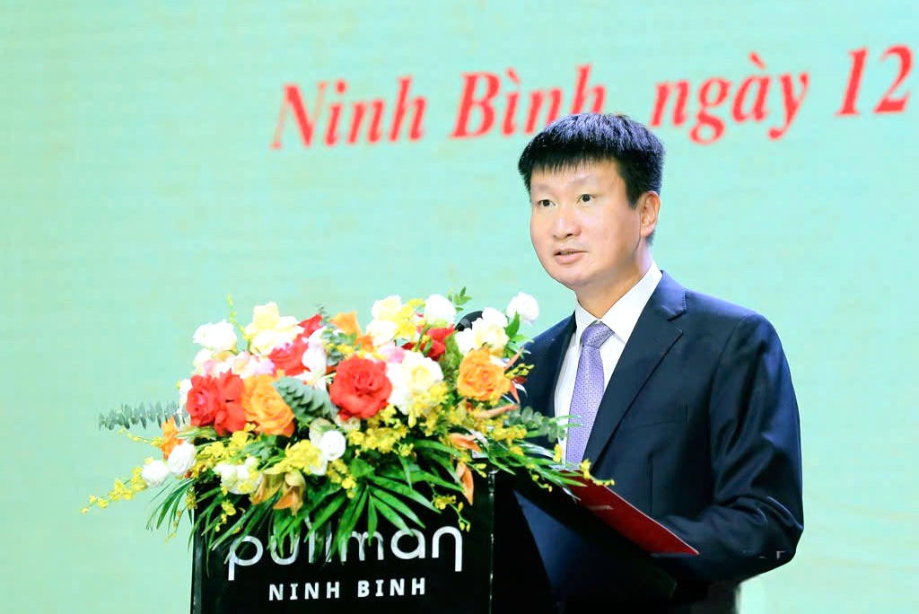Ông Trần Huy Tuấn - Bí thư Tỉnh ủy Ninh Bình phát biểu (Ảnh: Anh Tuấn)