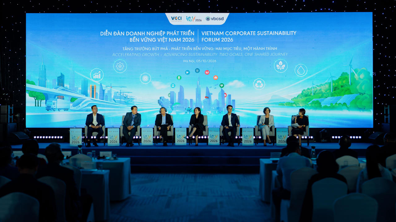 Quang cảnh diễn đàn Doanh nghiệp phát triển bền vững năm 2026.