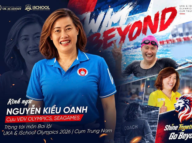 Huyền thoại bơi lội Nguyễn Kiều Oanh xuất hiện tại UKA & iSchool Olympics 2026