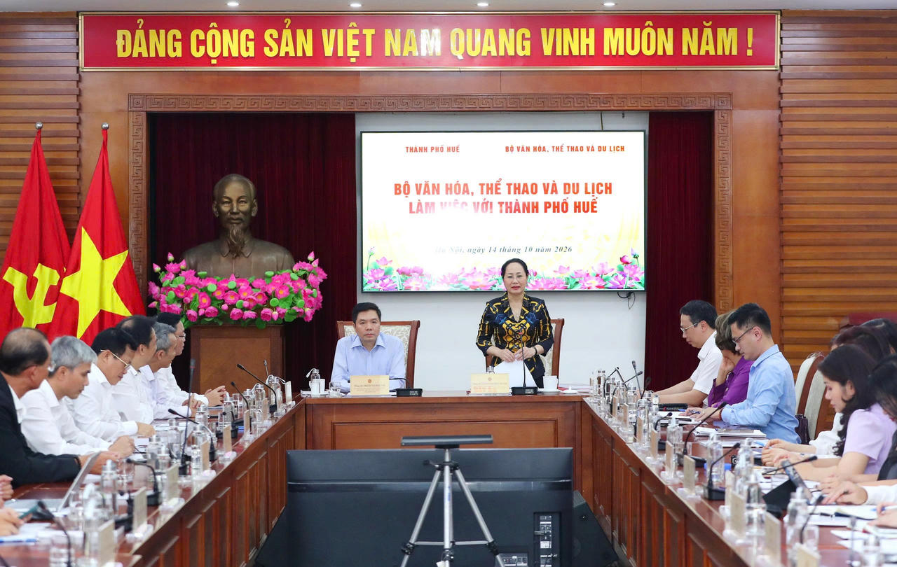 Quang cảnh buổi làm việc.(Ảnh: N.Hiếu)