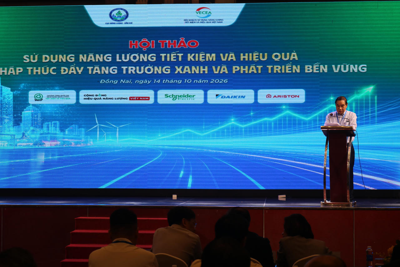Ông Nguyễn Đình Hiệp, Chủ tịch Hội Khoa học và Công nghệ sử dụng năng lượng tiết kiệm và hiệu quả Việt Nam, mong muốn tạo ra những kết nối giữa cơ quan quản lý, chuyên gia, tổ chức tài chính, nhà cung cấp công nghệ và cộng đồng doanh nghiệp. Ảnh: Tiến Dũng.