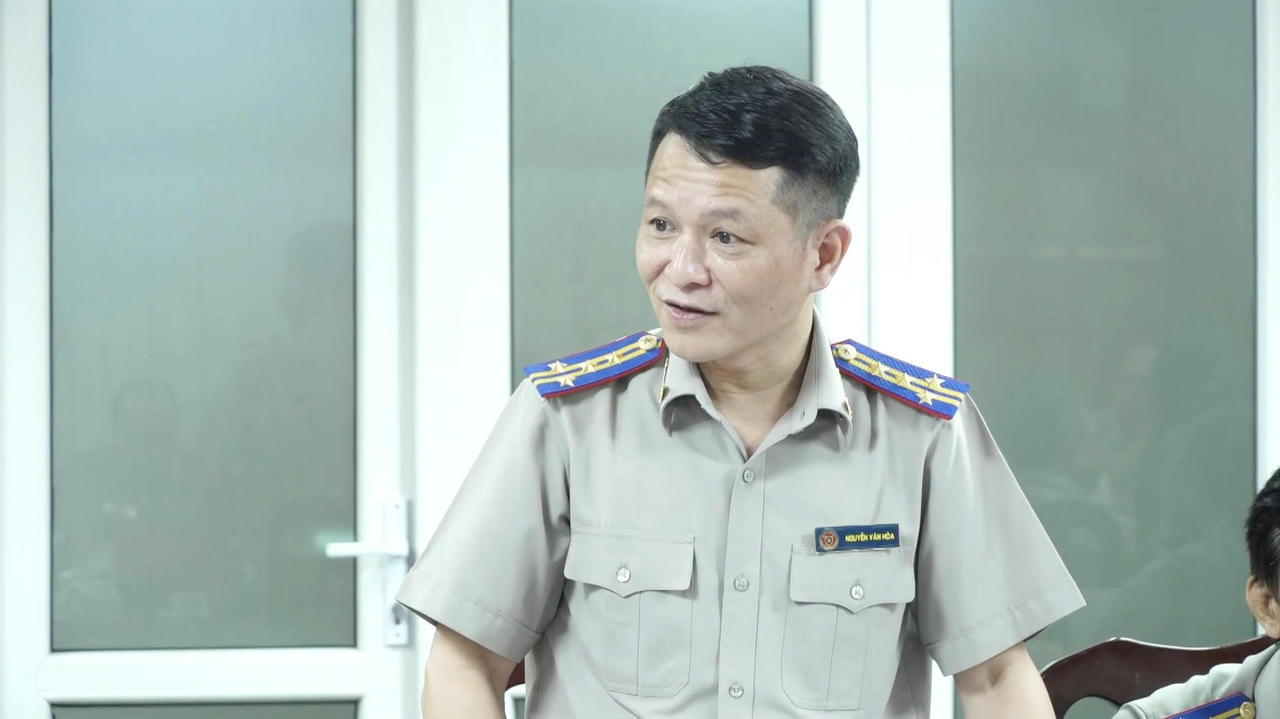 Trưởng THADS TP HCM Nguyễn Văn Hòa báo cáo tại buổi làm việc. Ảnh: NA