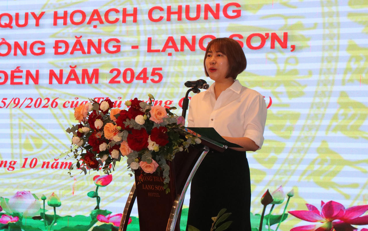 Nữ Tổng Giám đốc doanh nghiệp Xuân Cương Nguyễn Thị Phượng phát biểu tại Hội nghị. Ảnh: Minh Hữu