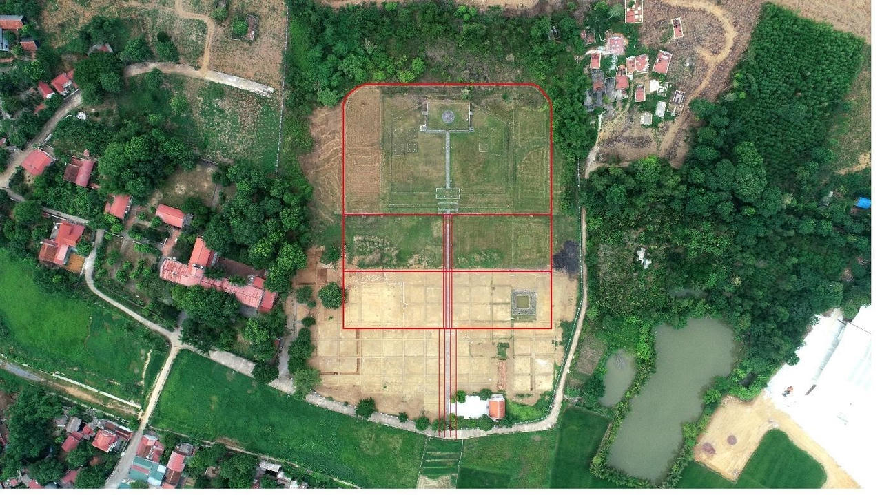 Mặt bằng tổng thể đàn tế Nam Giao - Thành Nhà Hồ (Ảnh: TY).