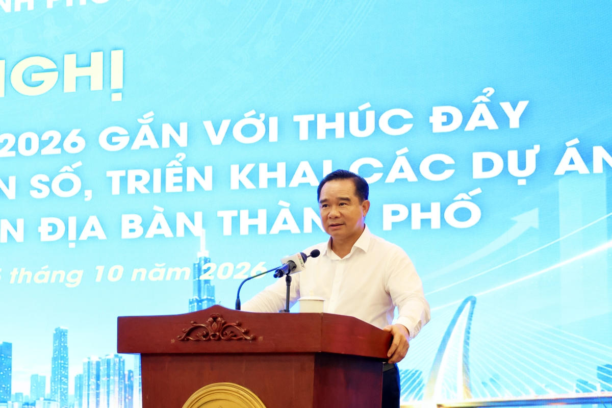 Chủ tịch UBND TP HCM Nguyễn Văn Được phát biểu khai mạc. Ảnh: HCMC
