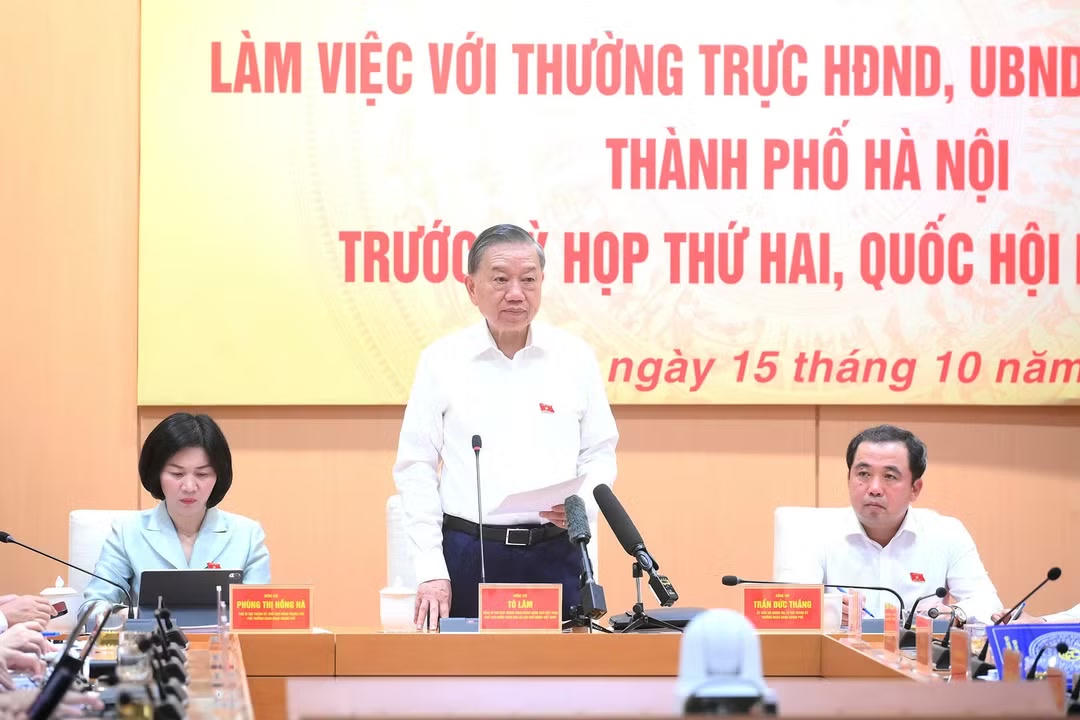 Tổng Bí thư, Chủ tịch nước Tô Lâm phát biểu tại cuộc làm việc. Ảnh: nhandan.vn
