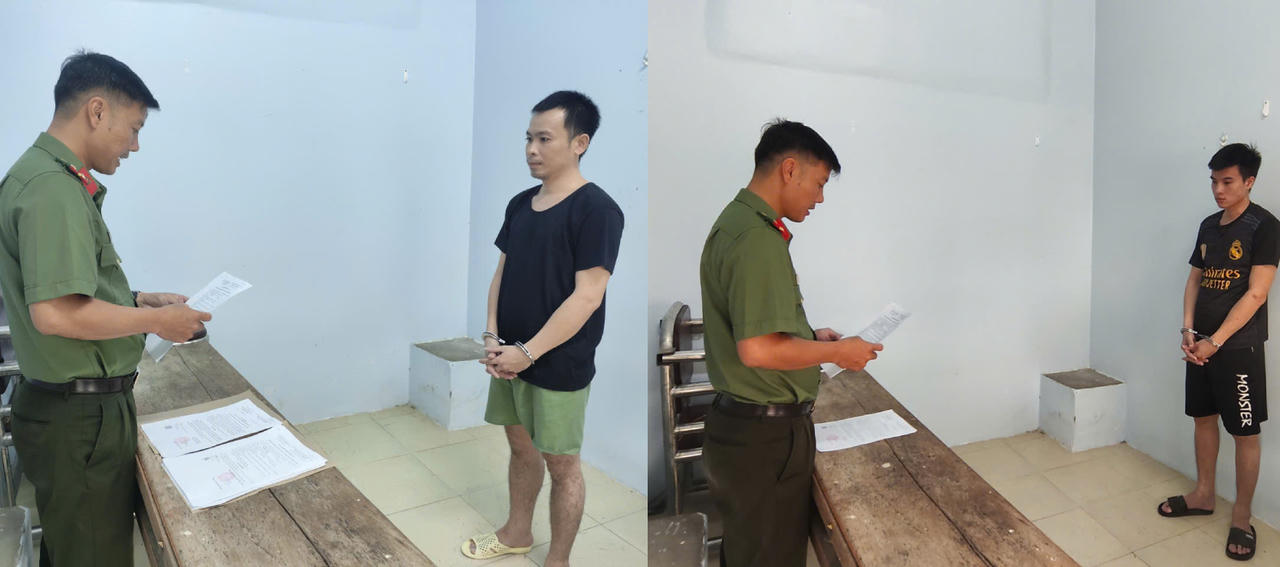 Bị can Đỗ Khắc Trường và Ngô Hoàng Hậu (từ trái qua). Ảnh: Hoàng Đô