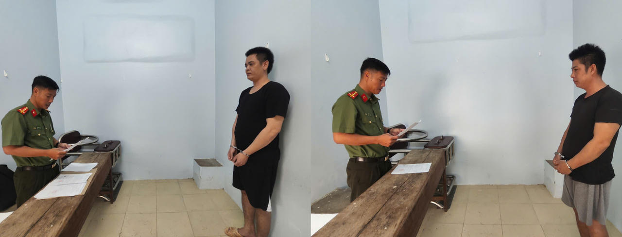 Bị can Đỗ Khắc Cường và Nguyễn Tấn Bền (từ trái qua). Ảnh: Hoàng Đô