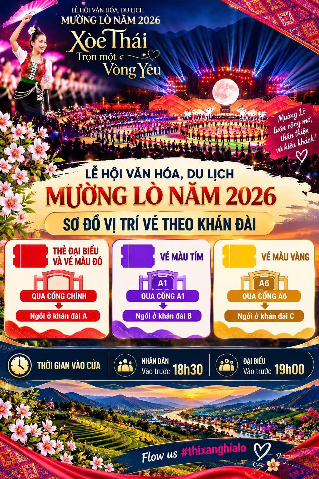 Hướng dẫn người dân, du khách tham dự Lễ hội Mường Lò 2026 (Ảnh: BTC).