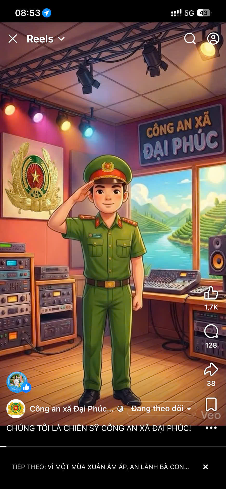Nội dung sử dụng AI tuyên truyền trên nền tảng mạng xã hội của Công an xã Đại Phúc