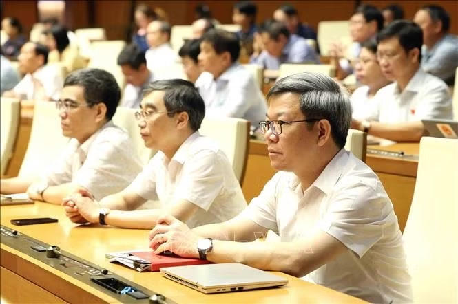 Các đại biểu dự Hội nghị tại điểm cầu chính- Hội trường Diên hồng, Nhà Quốc hội. Ảnh: TTXVN