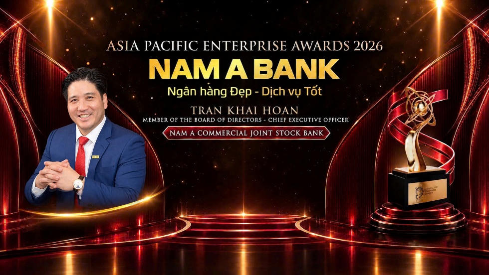 Ông Trần Khải Hoàn - Thành viên HĐQT, Tổng giám đốc Nam A Bank được vinh danh Doanh nhân xuất sắc châu Á