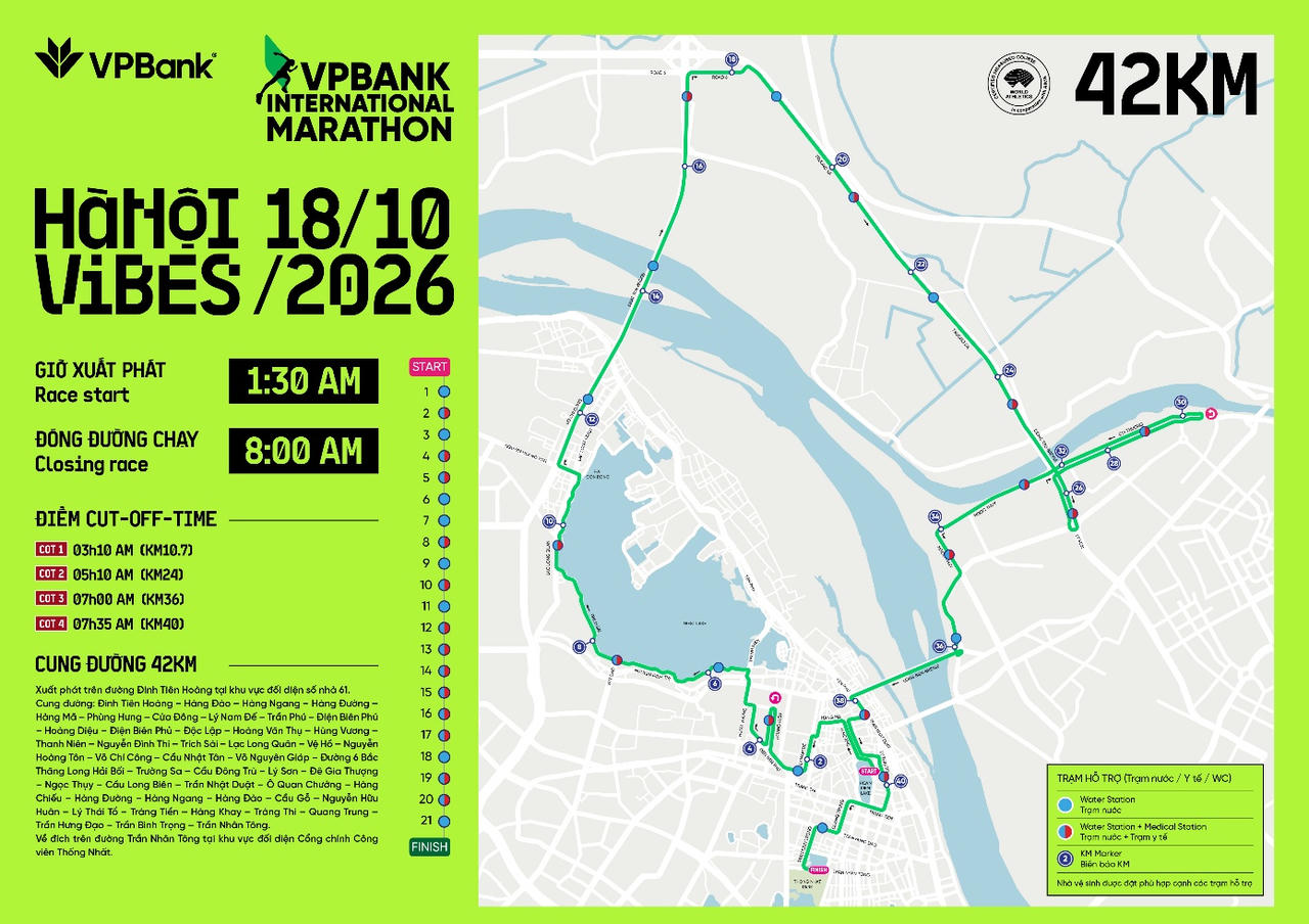 Cung đường cự ly 42km đưa runner trải nghiệm trọn vẹn các danh lam thắng cảnh của Thủ đô