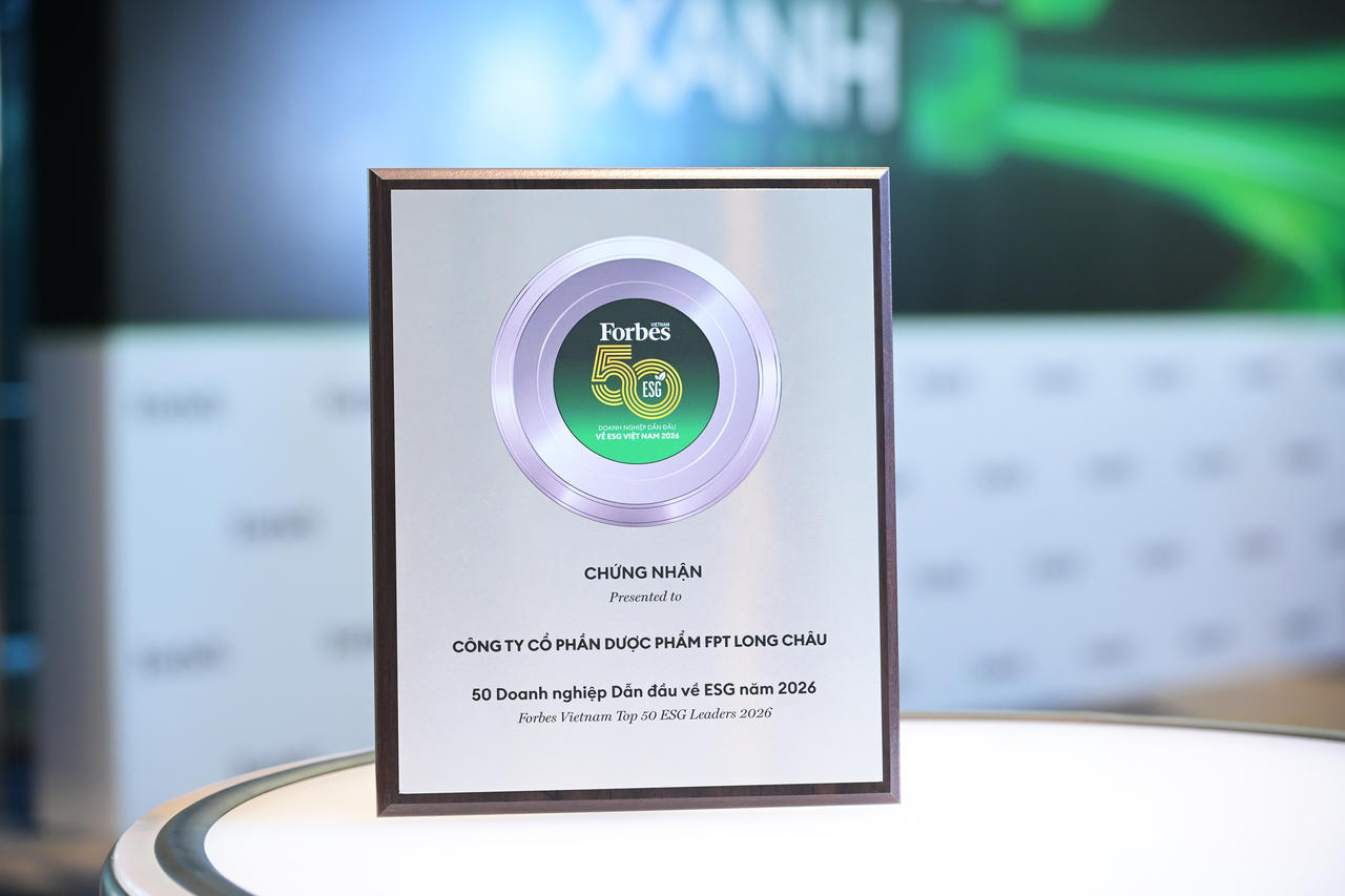 Long Châu trở thành đại diện duy nhất ngành Dược phẩm và bán lẻ y tế vào 'Top 50 ESG 2026' do Forbes Việt Nam bình chọn