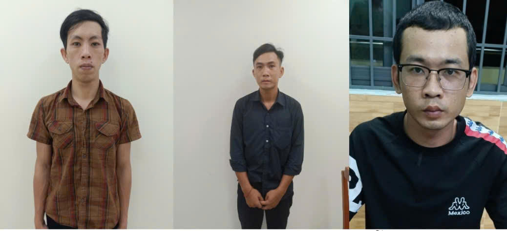 Các bị can Bùi Trọng Vinh (trái), Nguyễn Văn Thảo (giữa) Lưu Nguyễn Ngọc Toàn (phải). Ảnh: Hoàng Đô