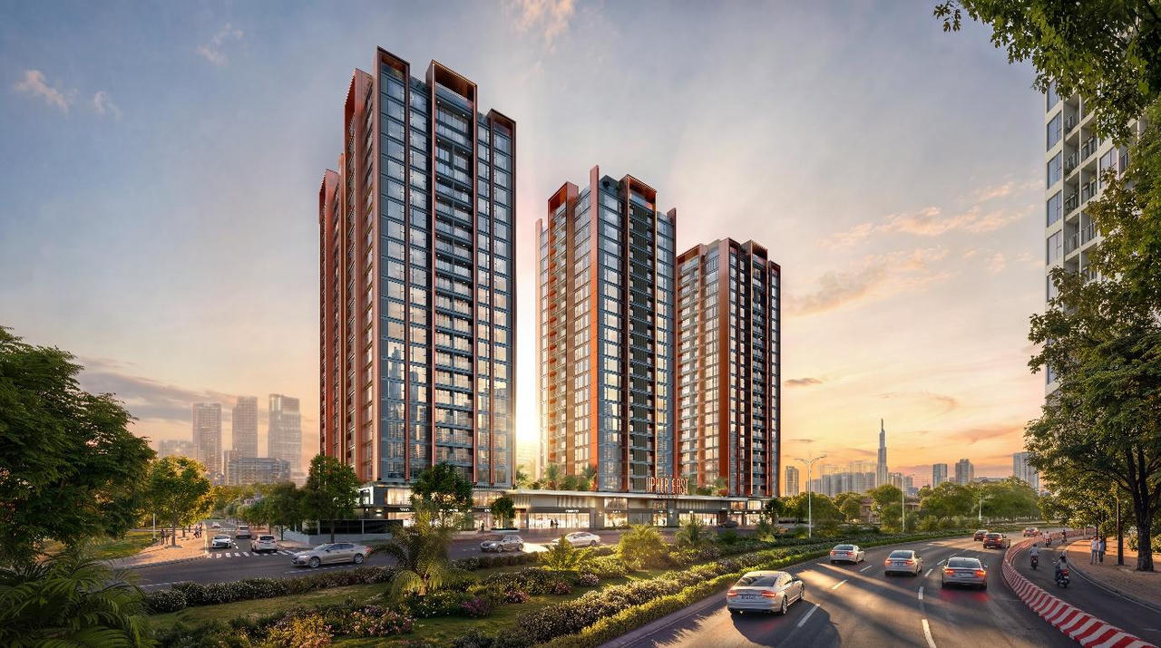 The Upper East Saigon với kiến trúc đương đại tại bán đảo Thạnh Mỹ Lợi, bên bờ Đông sông Sài Gòn.