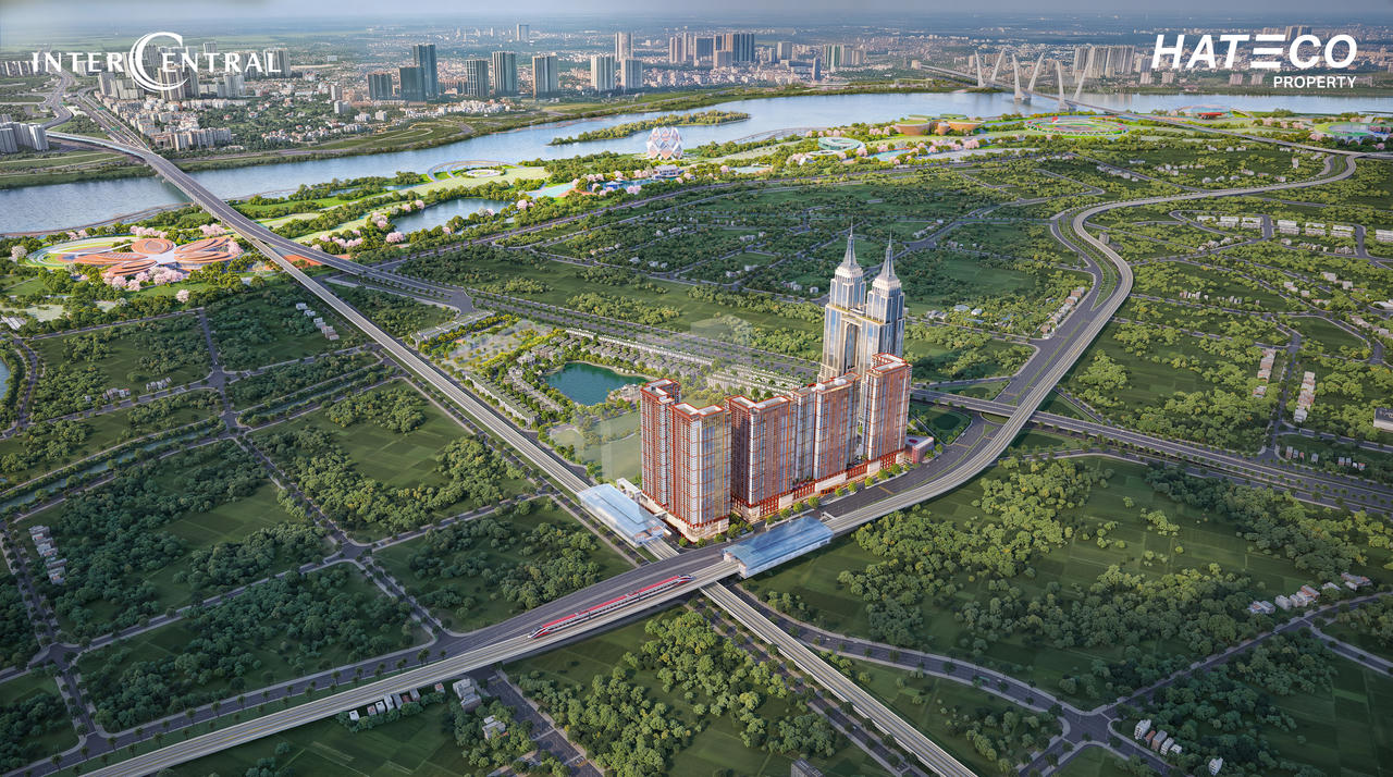 Phối cảnh tổng thể dự án InterCentral với tọa độ kết nối chiến lược, đón đầu hạ tầng nghìn tỷ và quy hoạch nút giao TOD cấp vùng phía Bắc Thủ đô
