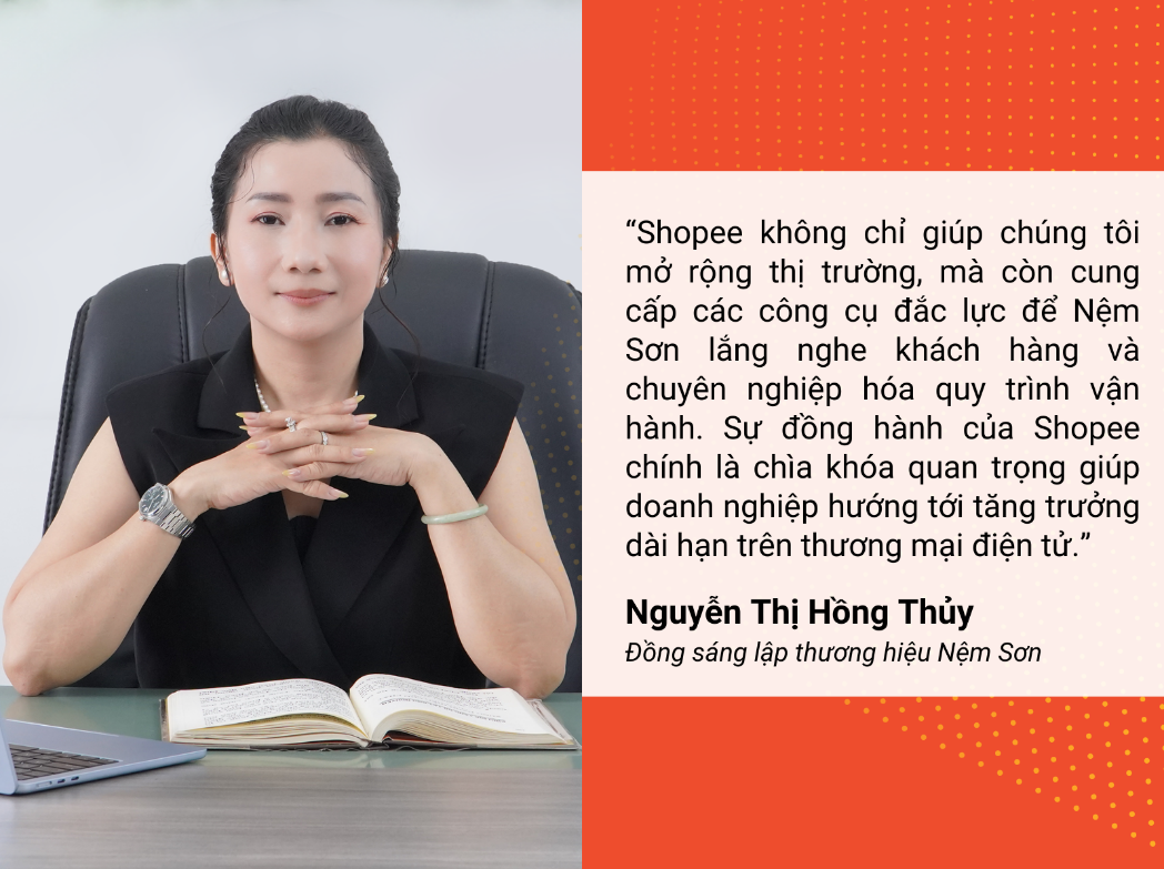 Theo chị Thủy, Shopee giúp thương hiệu mở rộng thị trường và vận hành chuyên nghiệp hơn.