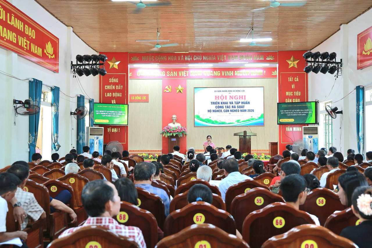 Xã Đồng Lộc tập huấn công tác rà soát hộ nghèo, cận nghèo năm 2026. (Ảnh: PV)