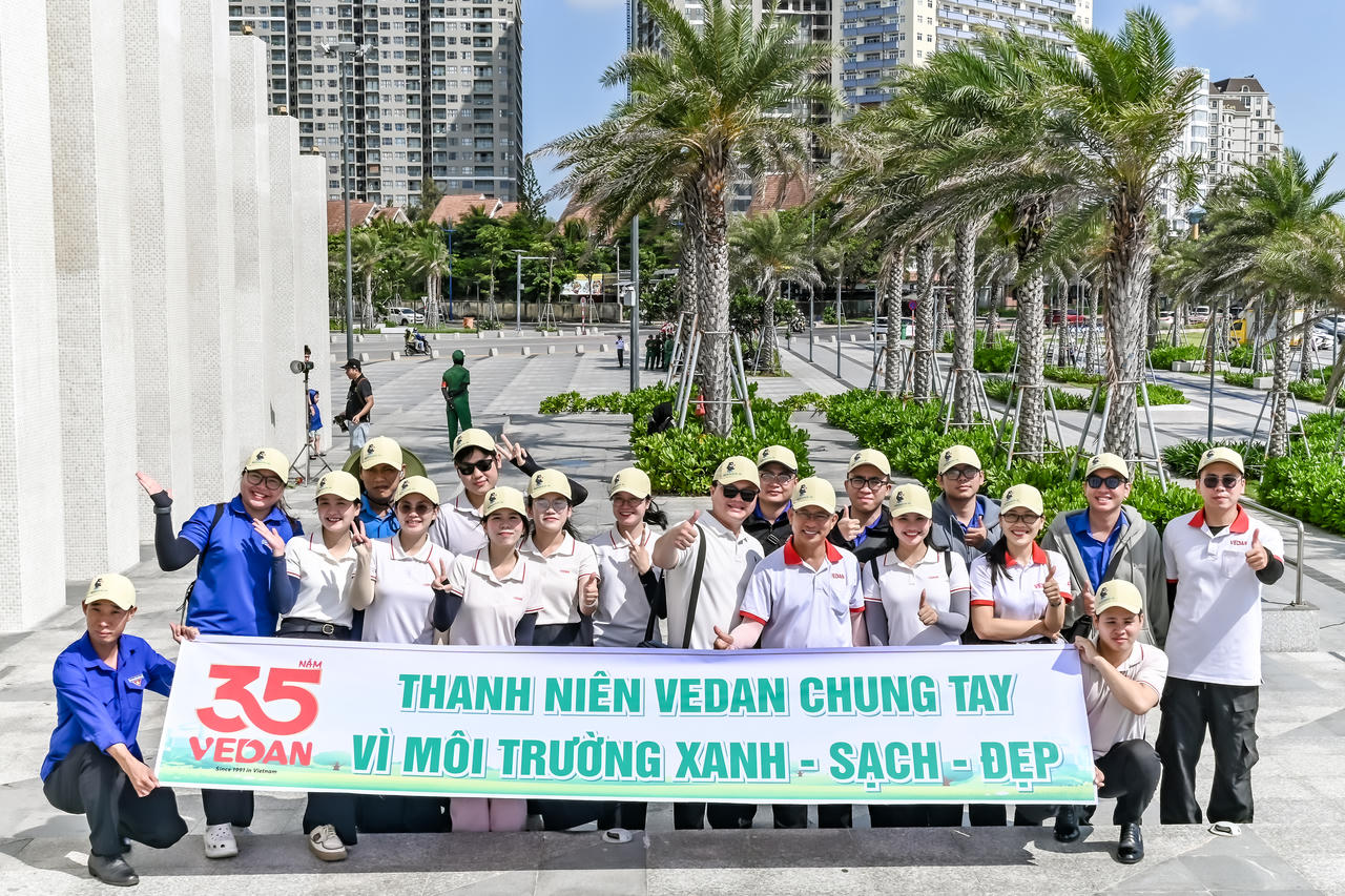 Tình nguyện viên là CBCNV Vedan Việt Nam tập hợp tham gia hoạt động.