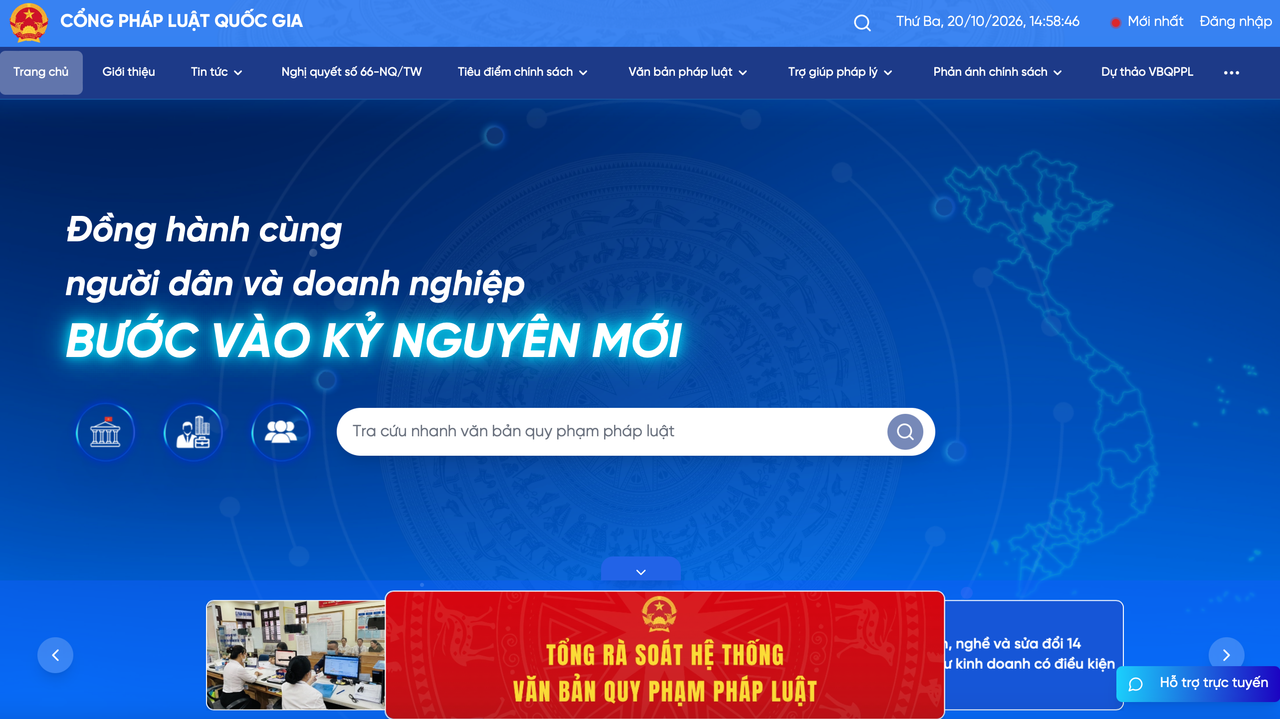Phát triển và vận hành hiệu quả Cổng Pháp luật quốc gia giai đoạn 2026 - 2030