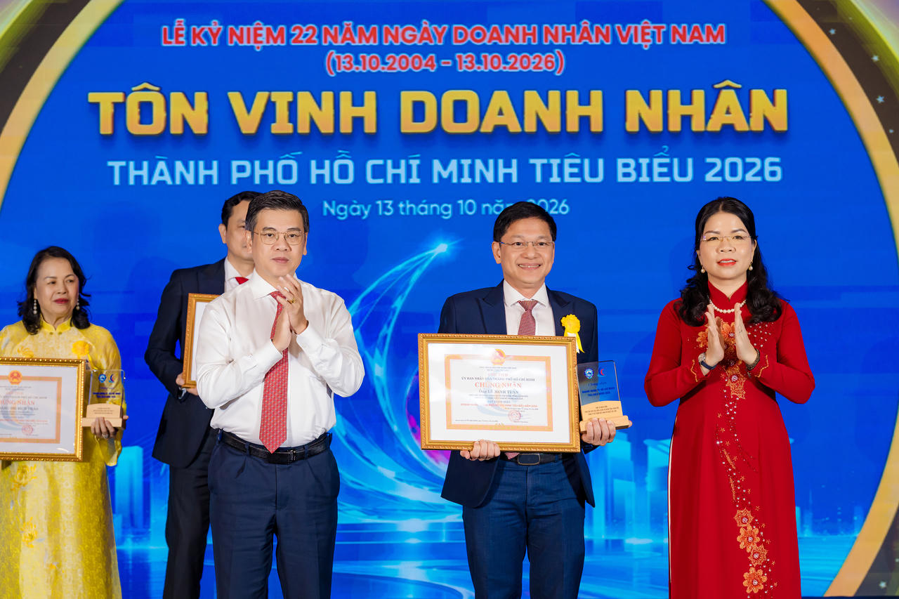 Ông Lê Minh Tuấn, Tổng Giám đốc VISSAN, được công nhận danh hiệu Doanh nhân TP HCM tiêu biểu năm 2026. Ảnh: VISSAN