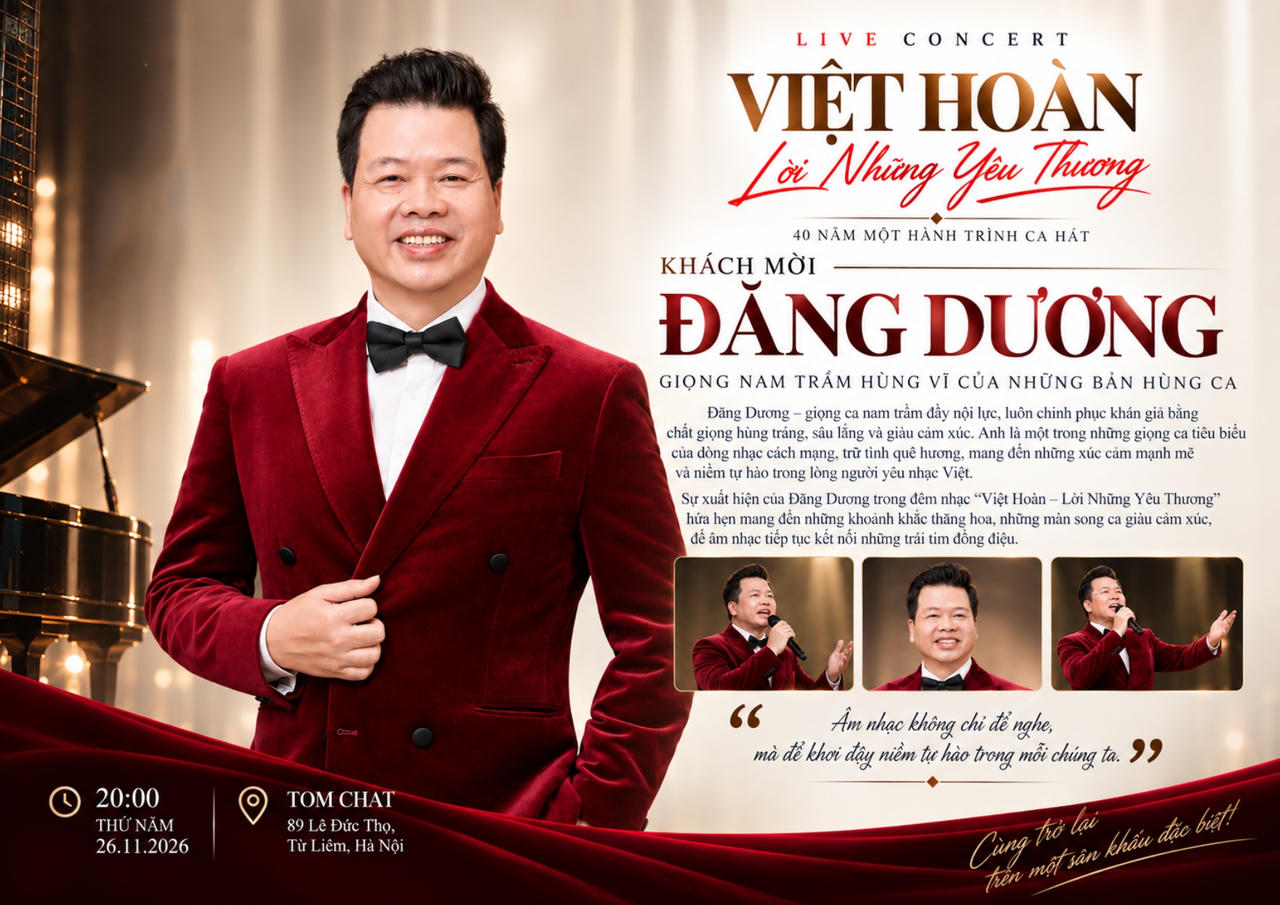 Nghệ sĩ Việt Hoàn kỷ niệm 40 năm ca hát với Live Concert "Lời những thương yêu"