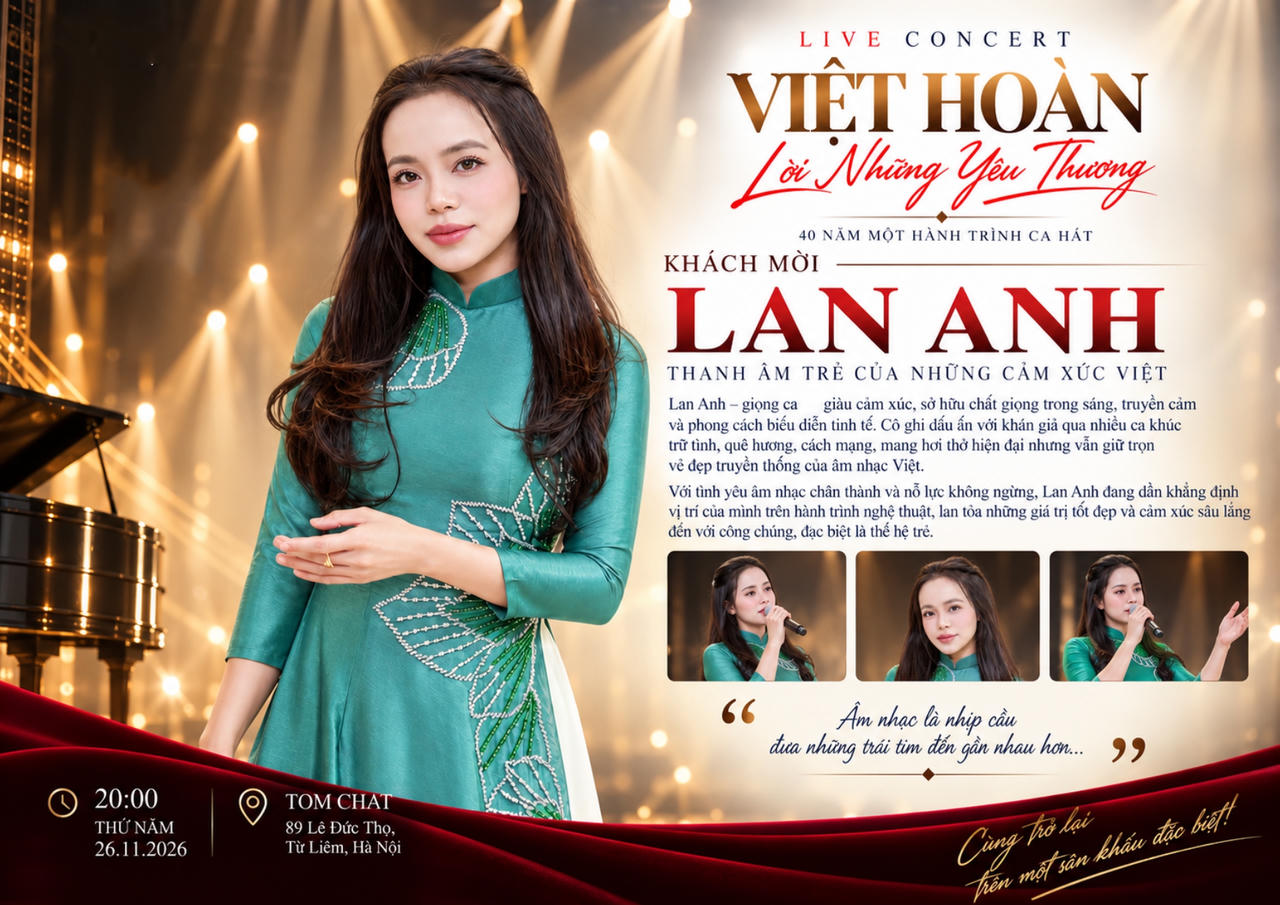 Nghệ sĩ Việt Hoàn kỷ niệm 40 năm ca hát với Live Concert "Lời những thương yêu"