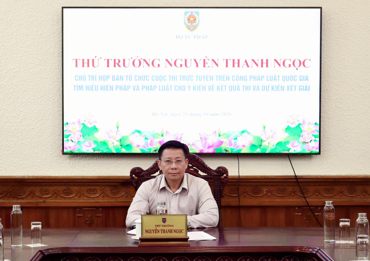 Thứ trưởng Bộ Tư pháp Nguyễn Thanh Ngọc phát biểu kết luận.