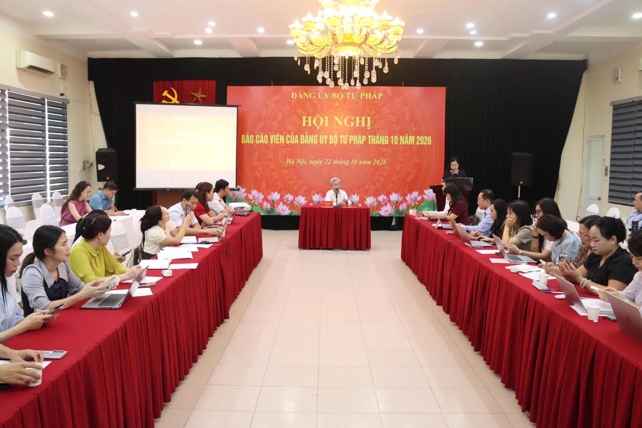 Hội nghị Báo cáo viên Đảng ủy Bộ Tư pháp tháng 10 năm 2026