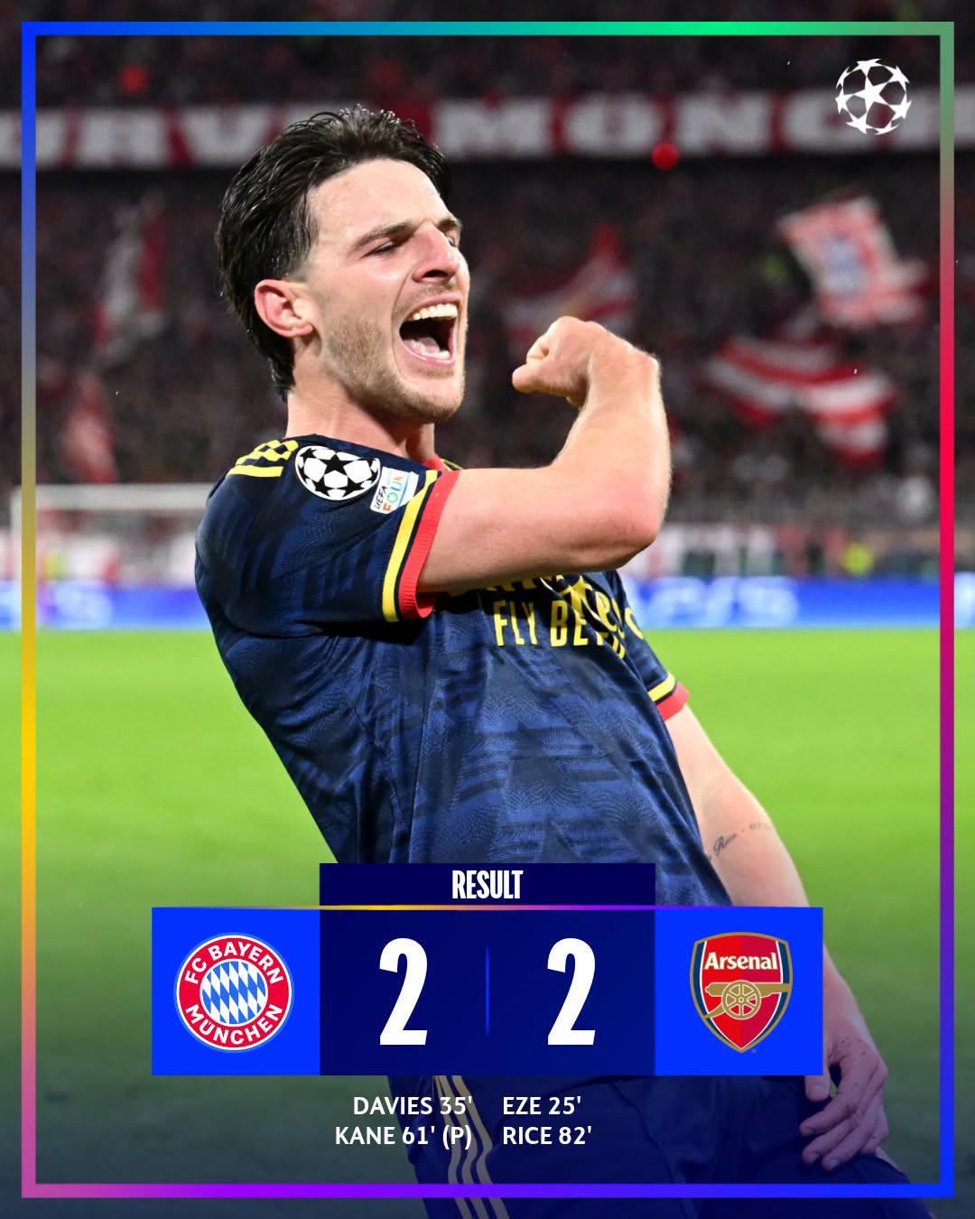Bayern và Arseanal chia điểm trong trận đấu hấp dẫn (Ảnh: UEFA)
