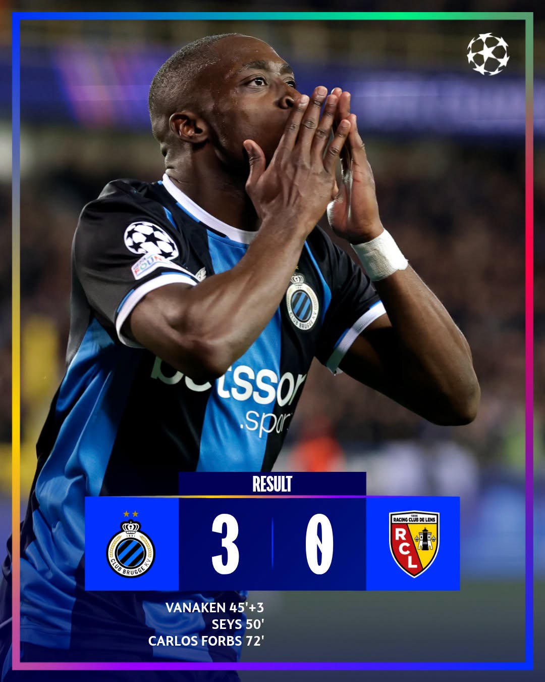 CLB Brugge của Bỉ có chiến thắng đậm trên sân nhà trước đại diện nước Pháp (Ảnh: UEFA)