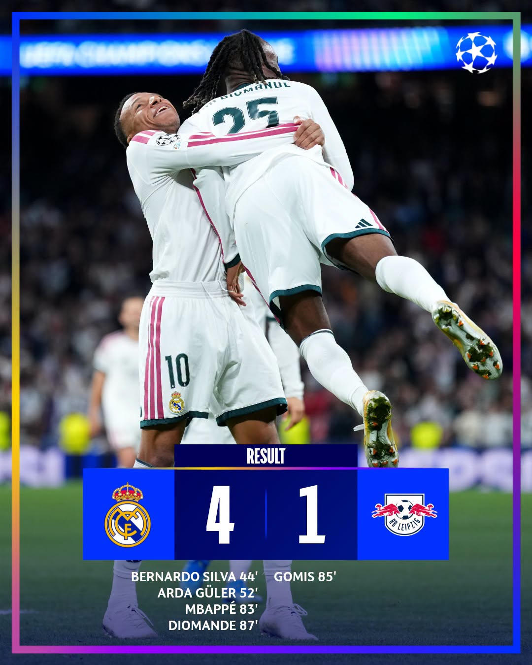 "Nhà vua" Real Madrid vẫn thể hiện mình là ứng viên vô địch (Ảnh: UEFA)
