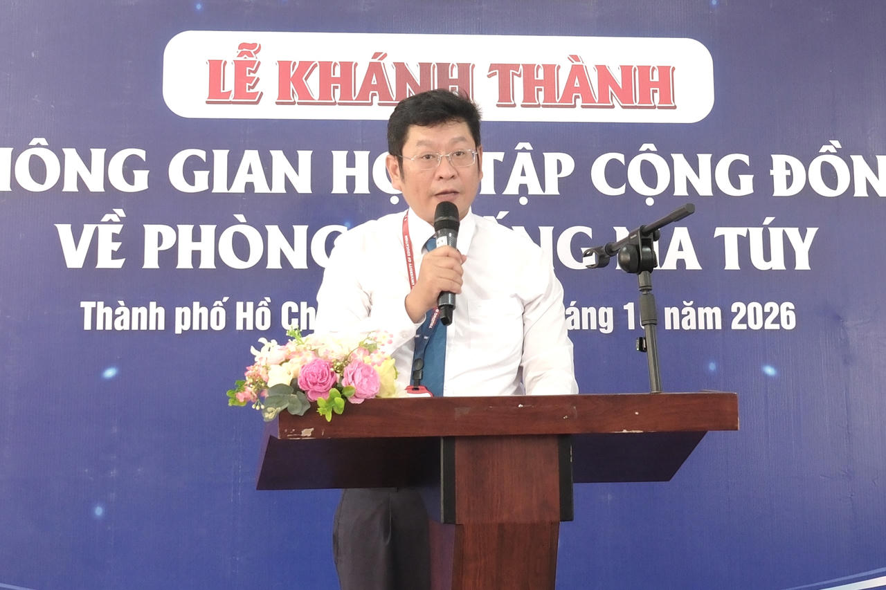 TS. Cao Anh Tuấn, Phó Hiệu trưởng Trường Đại học Sư phạm TP HCM phát biểu. Ảnh: TU