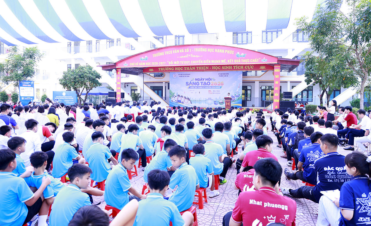 Hàng trăm học sinh Bắc Ninh dự Ngày hội Sáng tạo năm 2026 - 'Sáng tạo trong kỷ nguyên công nghệ'