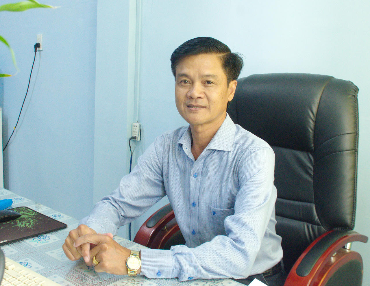 Ông Võ Văn Bửu - Chủ tịch UBND xã Đông Hải cho biết, địa phương định hướng phát triển nuôi tôm công nghệ cao gắn với kiểm soát môi trường, hướng đến sản xuất bền vững (Ảnh: T.N).